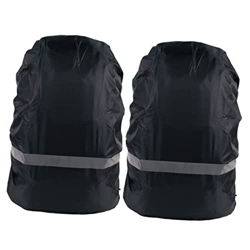 KOMBIUDA 2pcs Waterproof Backpack Covers Reflective Stripe Rain Shields for Small Hiking Backpacks