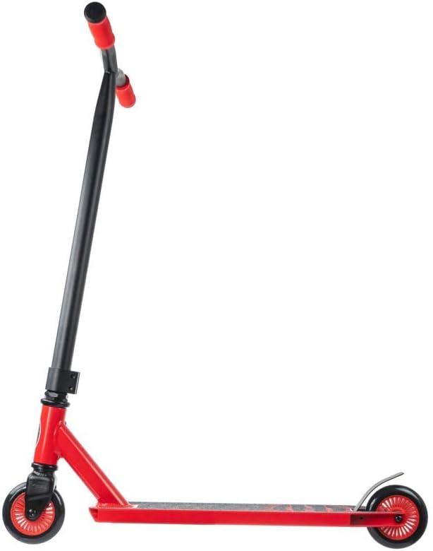 Youth and Adult Freestyle Kick Stunt Scooter, High Impact 110mm Wheels Stunt Kick Scooter Aluminum Deck, 3 Bolt CLAMP, Steel Flex Brakes, ABEC-9 Bearing Rocky 3ARider ST-99YR Red
