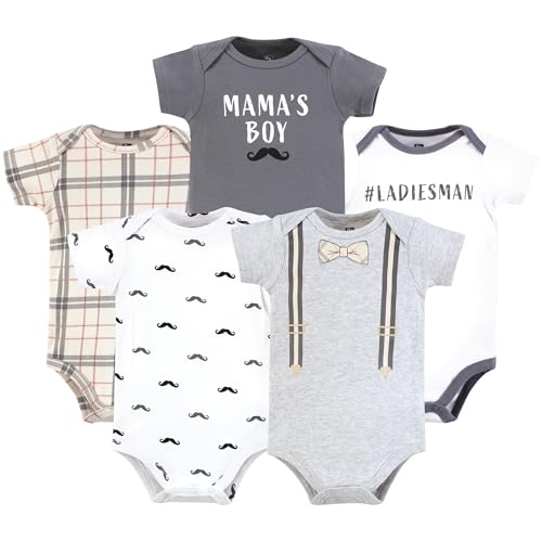 Image of Hudson Baby Unisex Baby Cotton Bodysuits 5-pack