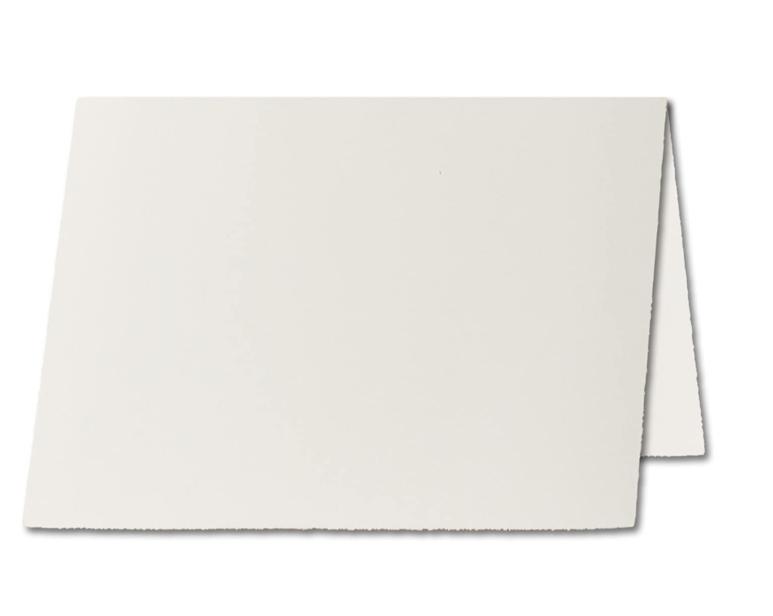 50 x kartek składanych w stylu vintage, A5, prawdziwy papier czerpany, 148 x 210 mm – podwójne, naturalny biały 240 g/m² – powierzchnia Vellum – oryginalna jakość Zerkall