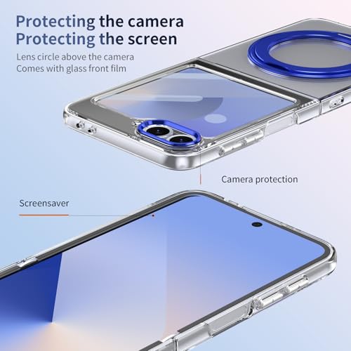 Étui à rabat compatible avec Samsung Galaxy Z Flip 7 2025 bleu