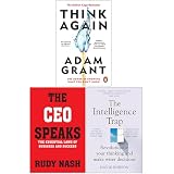 Think Again, The CEO Speaks, The Intelligence Trap 3 Books Collection Set