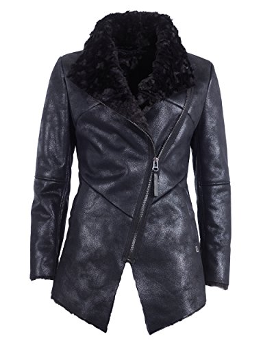 Preisvergleich Produktbild Maze Damen Longjacke In Lammleder-Optik Udine S Black