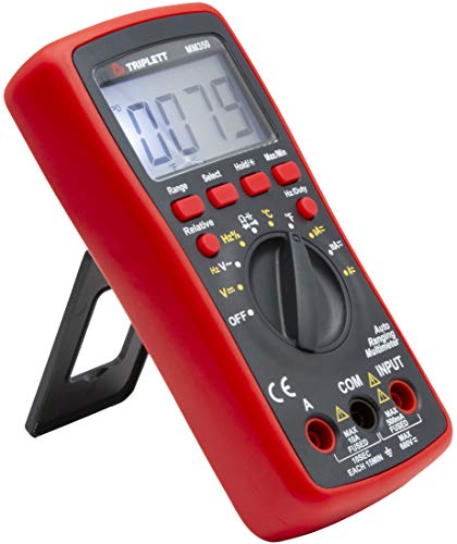 Triplett MM350 True RMS 4000 Count Manual Ranging Digital Multimeter - AC/DC Voltage, AC/DC Current, Resistance, Temperature, Diode, Continuity
