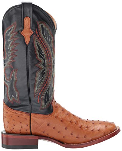 Ferrini Men's Full Quill Ostrich Western Boot, Cognac, 10 D Us #TOP5