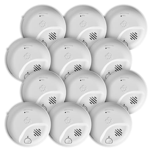 Image of First Alert SMICO100-AC Interconnect Hardwire Combination Smoke & Carbon Monoxide Alarm with Battery Backup, 12-Pack