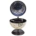 loibinfen Tabletop Globe Bar Wine Stand Eucalyptus Wood, Replica Globe Bar Cabinet Wine Rack for Dining Room & Living Room, Replica 16th Century Nautical maps Outside,15