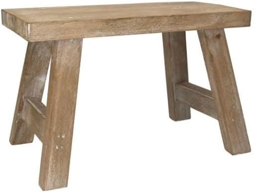 EMH Small Fir Wood Cottage Style Milking Stool/Bench 31x14.5x19.5cm