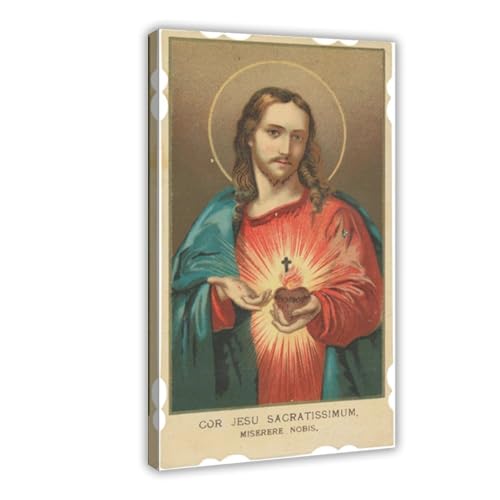 Impression sur toile Sacré-Cœur de Jésus cadre à suspendre 40x61
