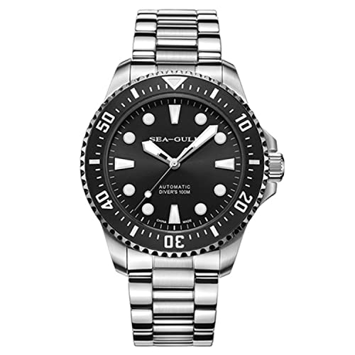 SEA-GULL Seagull Watch Men's Fashion Automatic Mechanical Watch 100m Waterproof Diving Watch Sapphire Crystal Business Wristwatch