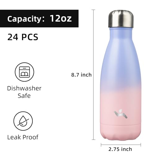 Image of Konokyo 24 Pack 12 oz Insulated Stainless Steel Water Bottle