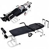 ELZEM Banco De Tracción Lumbar, Dispositivo De Descompresión Cervical Y Lumbar, Mesa De Estiramiento Extra Ancha para Cuello Y Espalda para Aliviar El Dolor Y Descompresión Espinal. Bed Width 36cm