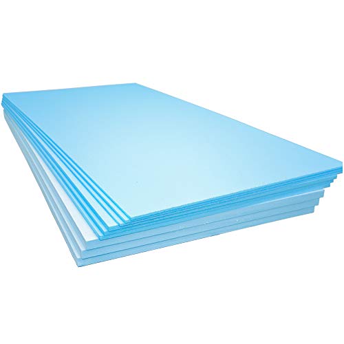 XPS Foam Insulation Boards 1200 x 600 x 10mm - Electric and Water Underfloor Heating Tile Laminate Underlay Thermal Extruded Polystyrene Insulation Sheets (17, 1200 x 600 x 10mm)