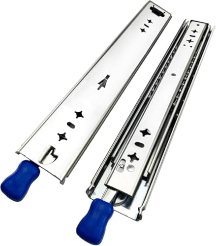 HongzyFirm工業用ヘビーデューティースライド、耐荷重ガイドレール、ロック付き引き出しスライド、高耐荷重3セクション、100kgセルフロック、幅53cm (42インチ (105cm))