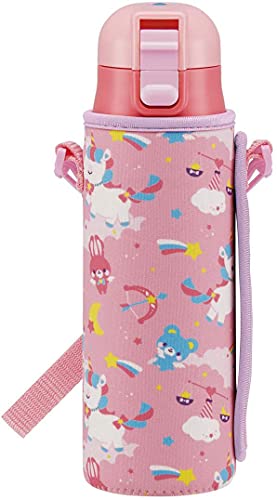 Skater KSDC4 Girls Direct Drinking Stainless Steel Water Bottle, 16.5 fl oz (470 ml), Includes Bottle Cover, Unicorn