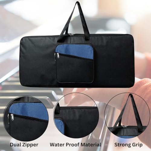 Image of IMAGINEA 40 Inch Piano Bag for 61 Keys Electronic Keyboard - Compatible with Yamaha PSR-F52, F51, E263 & Casio CTK2550, CTK3500, CT-S200, CT-S300, Portable Storage Bag (Black)