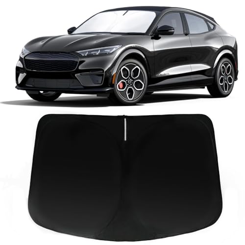Image of Windshield Sun Shade for Ford Mustang Mach E 2021-2023, Car Front Window Sunshade with 240T Sun Visor Protector Blocks UV Rays Heat Sun Shield Accessories