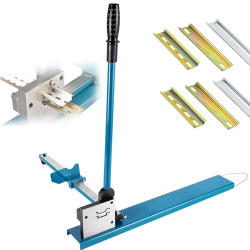 OUZVI Cortador de riel DIN con regla de medición de escala de 50 cm, herramienta de corte precisa de riel de doble ranura para rieles de hierro/acero/aluminio de 35 mm, ideal para corte de troncos