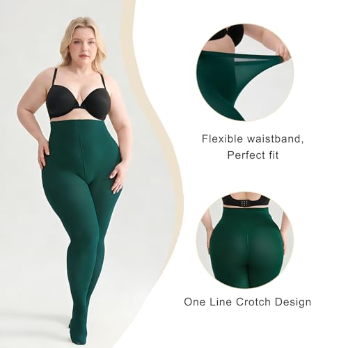 Image of Women's Plus Size Tights High Waist Sheer Semi Opaque Ultra-Soft Pantyhose XL, 2XL, 3XL, 4XL