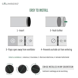 calimaero® SEAL Valvola Non Ritorno Aria 100mm Inlinea Valvola Di Non Ritorno Plastica Riciclata, Alette in Gomma Silenziosa, Adatto a Tutti i Condotti Dell'Aria