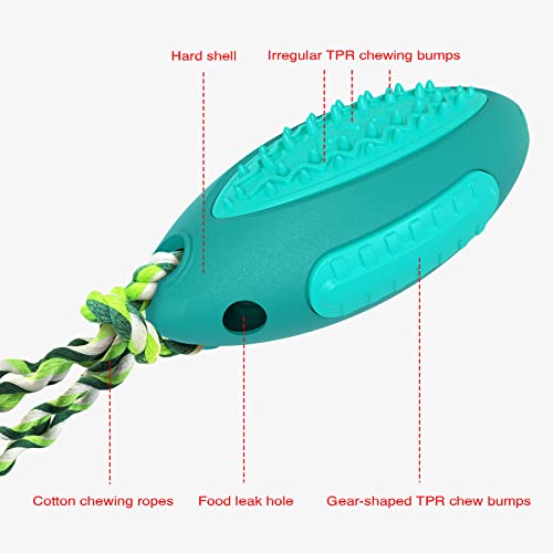 Dog Toys For Aggressive Chewers, Puppy Chew Toys For Teething, Squeaky Treat Dispensing Dog Toys For Small Medium Dogs Birthday Gift (Rugby) #TOP2