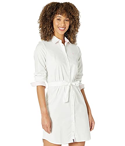 Image of U.S. POLO ASSN. Long Sleeve Solid Stretch Oxford Dress