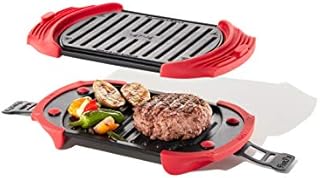 Lekue Microwave Grill, Sandwich Maker, Panini Press, 10 In x 5.7 In, Red