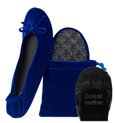 Image of Velvet Foldable Flats for Women, Portable Ballet Shoes for Travel & Events