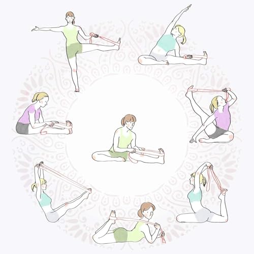 Image of Aprodo Yoga Strap (6 /8 /10 Feet Size Option) 1.5 inch Width 100% Cotton Straps with Adjustable D-Ring Buckle, Best for Yoga, body Flexibility & General Fitness