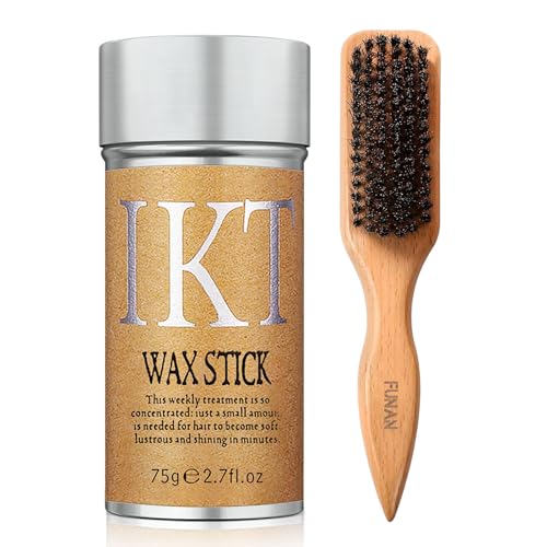 Shiyalan Hair Wax Stick with Brush, 2.7 fl oz, Weekly Hair Treatment for Soft and Lustrous Hair