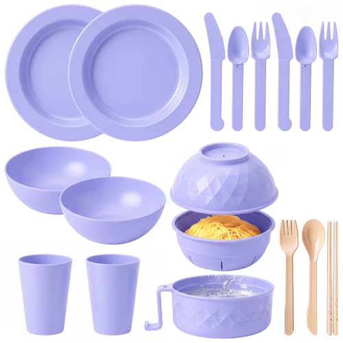 LemonRoad College Dorm Dishes Essential Kit 2 Set Plastic