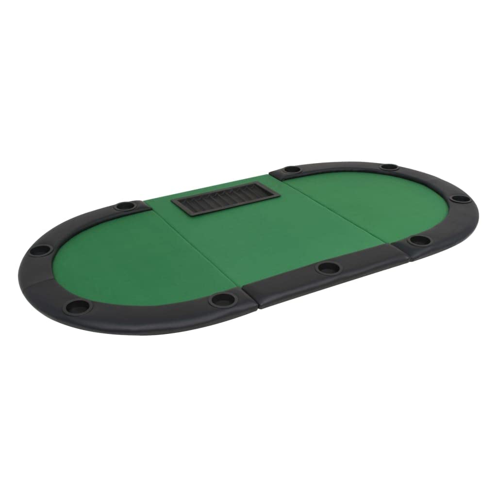 JOEBO Tavolo da poker pieghevole per 9 giocatori, tavolo da gioco pieghevole per il tempo libero, tavolo da casinò portatile per sala giochi con portabicchieri e binari imbottiti, 206 x 105,9 x 75,9