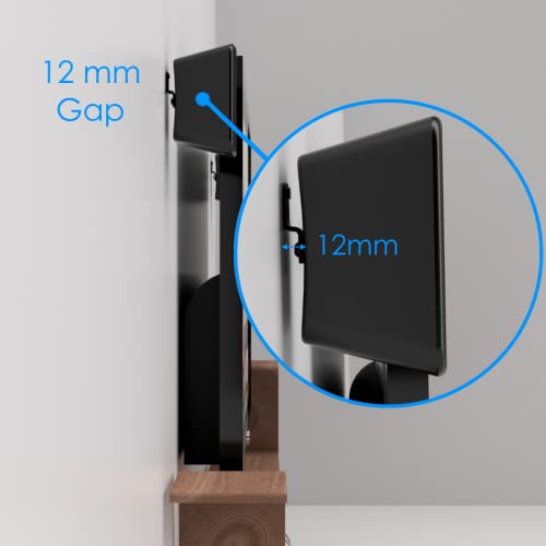 Mars Outpost | Black | Universal Slim Satellite Speaker Wall Mount Metal Brackets | Heavy Duty | M5 M6 Unc 1/4-20 Screws | Over 15Kg | Compatible With Most Brands (2 Pack, Black) #TOP3