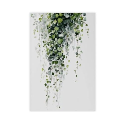Poster plantes lierre aquarelle sur toile premium rigide