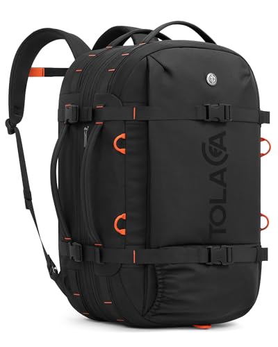 Tolaccea Travel Backpack for Men Women, 40L-50L Carry On Backpack with Wet Dry Compartment, TSA Approved Laptop Daypack Fits 15.6', Convertible...