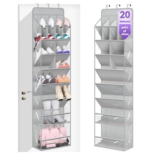 33+ Creative Camper Clothes Storage Ideas for Your Next Adventure 2 MISSLO Clear Over the Door Shoe Organizer Large Deep Pockets Hanging Shoe Rack for Closet Fit 20 Pairs Shoe Holder for Sneakers Boots Storage,Grey