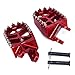 Billet MX Wide Foot Pegs Pedals Rests - For CR80 96-05 XR250 XR400 96-05 XR350R 83-84 XR600R 89-00 XR650L 96-16 XR650R 00-05 Red