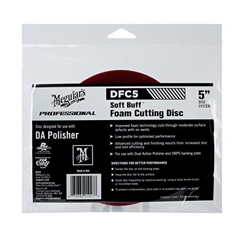 MEGUIAR'S DFC5 Soft Buff DA (Dual Action) 5" Foam Cutting Disc, 1 Pack