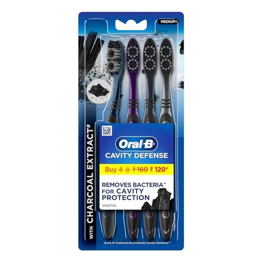 Oral B Cavity Defense 123 Black Toothbrush � Medium (Pack of 4)