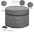 PATIOASIS Grey Round Fire Pit Cover Outoor 36 inch Dia Waterproof Patio Deck Propane Fire Bowl Cover 600D Heavy Duty All Weather Resistant