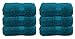 Hand Towels 16x28 Teal - 100% Pure Ringspun Cotton - Luxurious Rayon Trim - Ideal for Daily Use - Premium Quality Luxury Cotton Absorbent and Super Soft Towels, Each Towel Weighs 580 GSM(Set of 6)