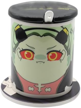 Edgerunners: Anime Mugs Adam Smasher mug & Rebecca coasters black Coffee Cup set (Cup Ceramic Coasters Lid) (green) image 5