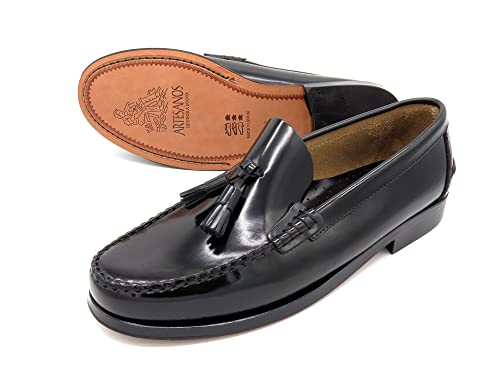 Marttely Made in Spain - Scarpe Mocassini Nappe Uomo Eleganti Tassel-Loafer in Vera Pelle con Suola in Cuoio Cucito 805 Fatto in Spagna - Image 8