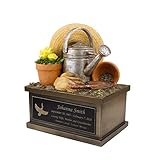 Perfect Memorials Custom Engraved Small Gardening Cremation Urn (55 Cu/in) Detailed Garden Keepsake...