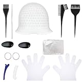 hankousi Professionelles Haarfärbe-Set, 7-teiliges Set mit Highlighting-Kappe, Tönungsbürsten, Haarspangen und Handschuhen für das Home Styling