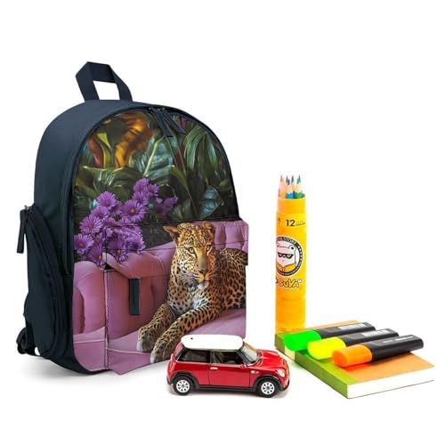Leopard Sofa Cute Backpack Lightweight Mini Shoulder Bag Travel Daypack for Camping Picnic Blue-style3
