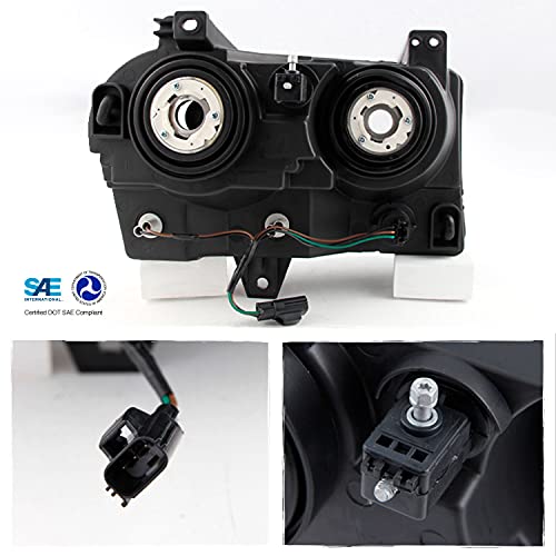 AKKON - For Chrysler 300 OE Replacement Black Halogen Type Headlights Driver/Passenger Head Lamps Pair New