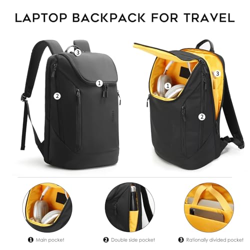 Image of Red Lemon BANGE Captain Business Smart Backpack Waterproof fit 15.6 Inch Laptop Backpack, Travel Durable Backpack for Men and Women (Black - Version 2.0)