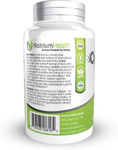 Miniatura 3 de OptimALA Cápsulas  Cápsulas optimizadas de ácido alfa lipoico  60 unidades