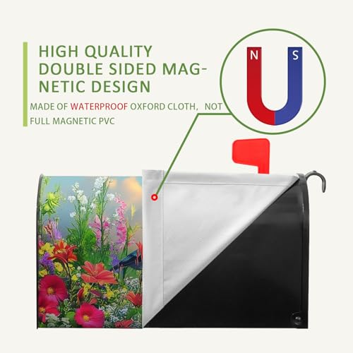 Dacawin Spring Bird Flowers Mailbox Covers Magnetic Standard Size 21x18 inch Spring Summer Floral Mailbox Cover Colorful Farmhouse Mailbox Wrap Post Letter Box Cover for Garden Outdoor Decorations by Dacawin - Used condition - Image 7